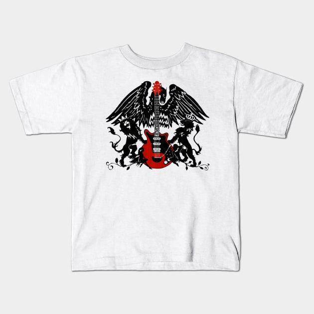 red guitar Kids T-Shirt by retroracing